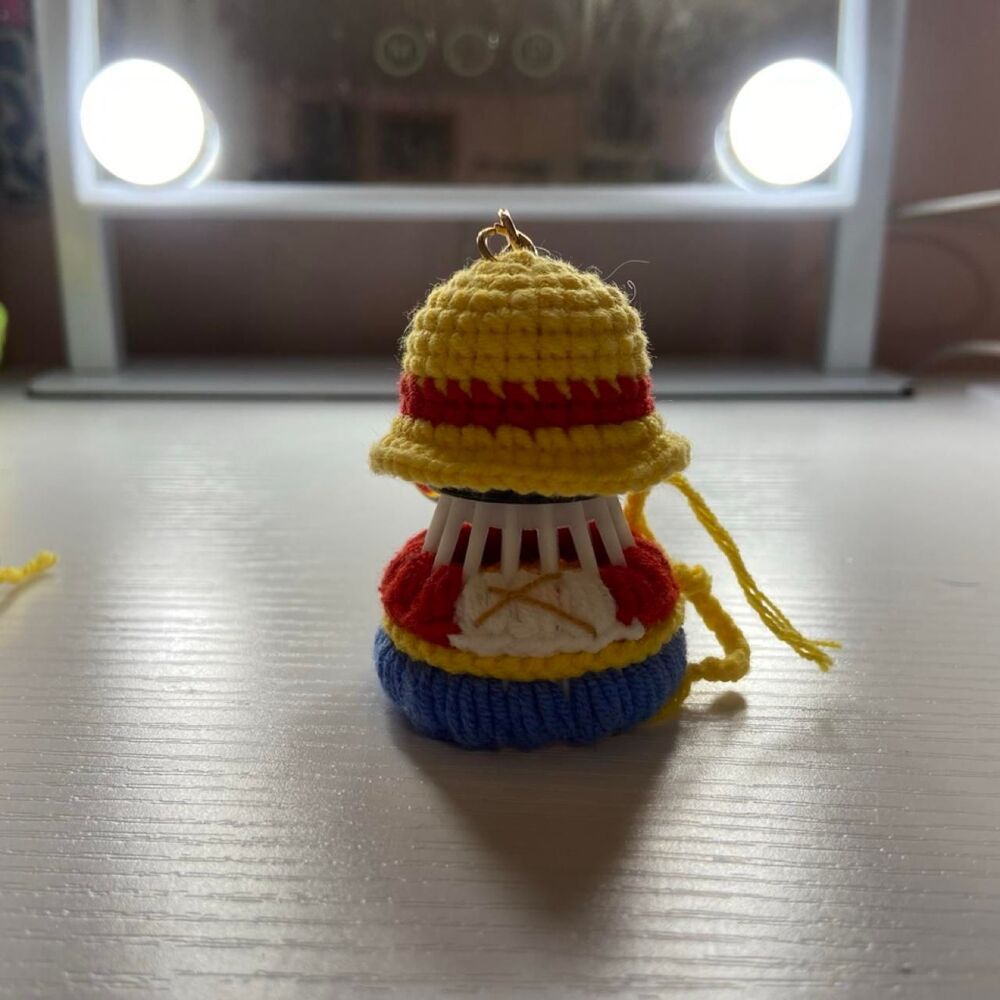 Handmade Crocheted Keychain Luffy One Piece Anime
